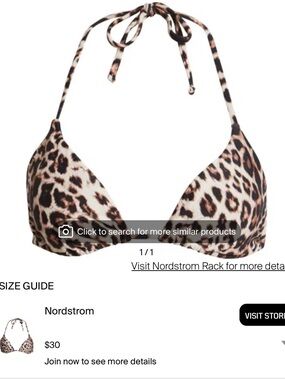 bp Leopard Print Halter Bikini Top - and side tie bottoms